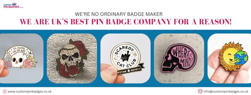 Die struck Pin Badges UK cover