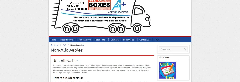 A+ Movers and Removers cover