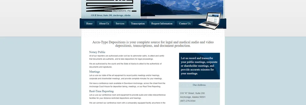 Accu-Type Depositions Inc. cover
