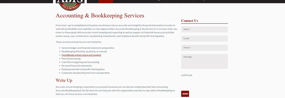 Accurate Bookkeeping & Tax Service cover