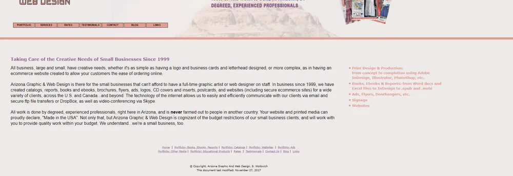 Arizona Graphic and Web Design cover