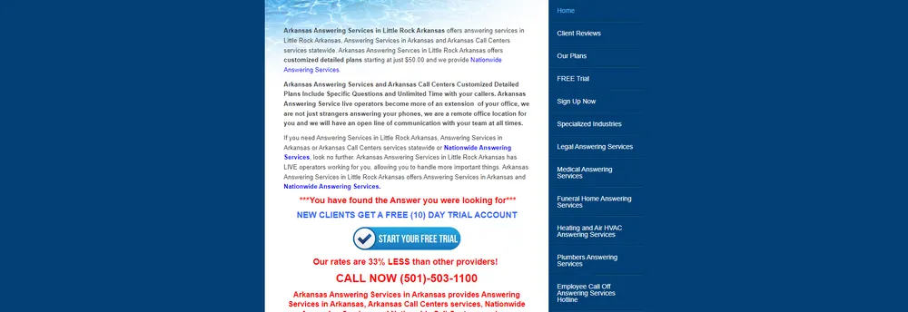 Arkansas Answering Services cover