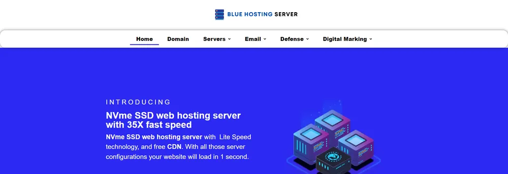 Blue hosting server cover