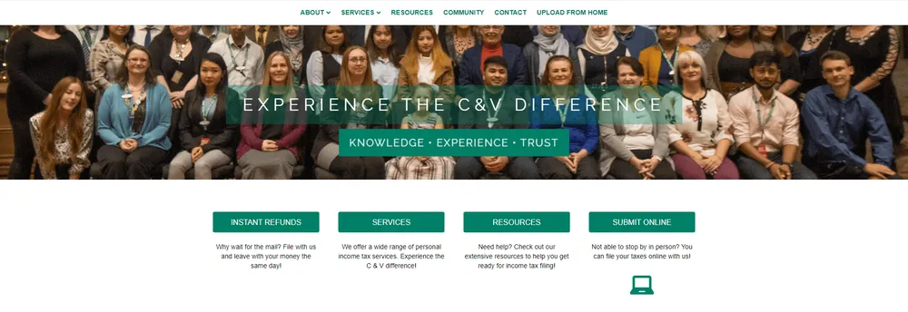 C & V Income Tax Services cover