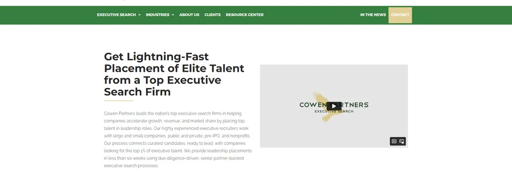 Cowen Partners Executive Search cover