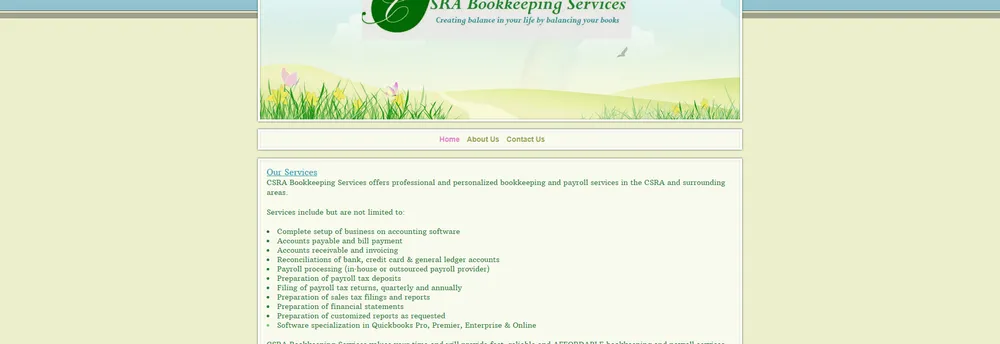 CSRA Bookkeeping Services cover