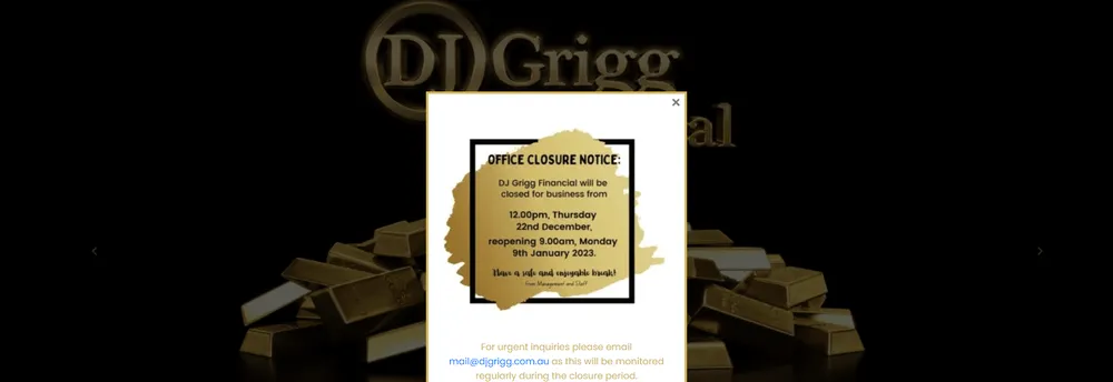 DJ Grigg Financial cover