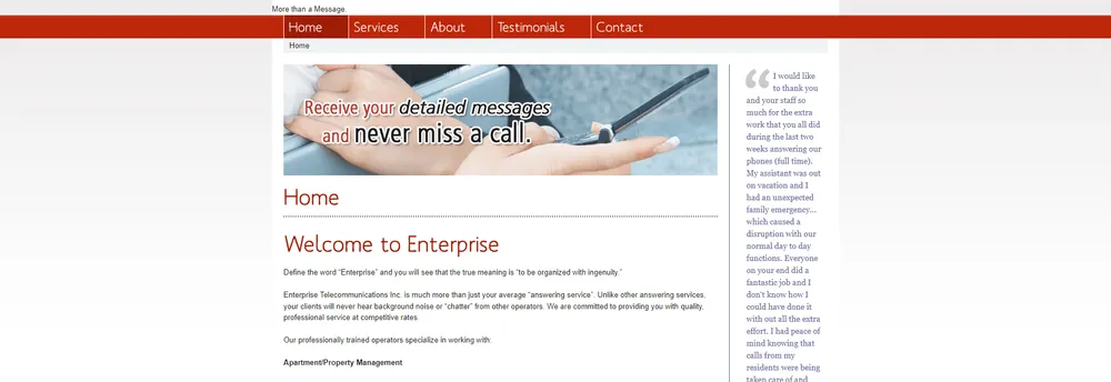 Enterprise Telecommunications Inc. cover