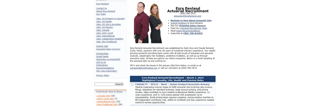Ezra Penland Actuarial Recruitment cover