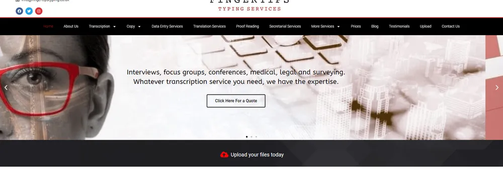 Fingertips Typing Services cover