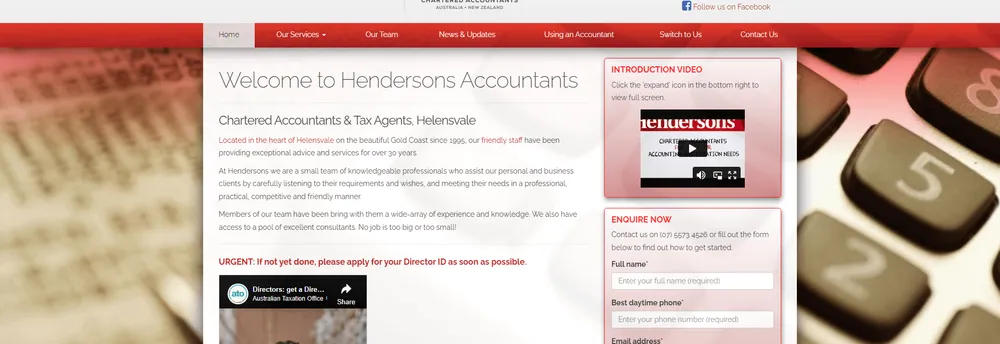 Hendersons Chartered Accountants & Tax Agents cover
