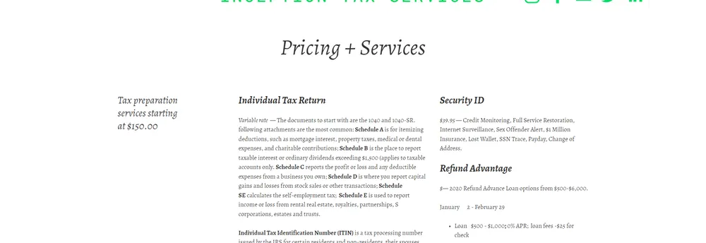 Inception Tax Services LLC cover