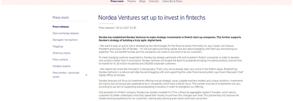 Nordea Ventures cover