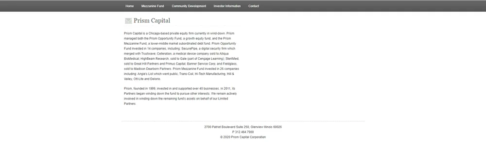 Prism Capital Corporation cover