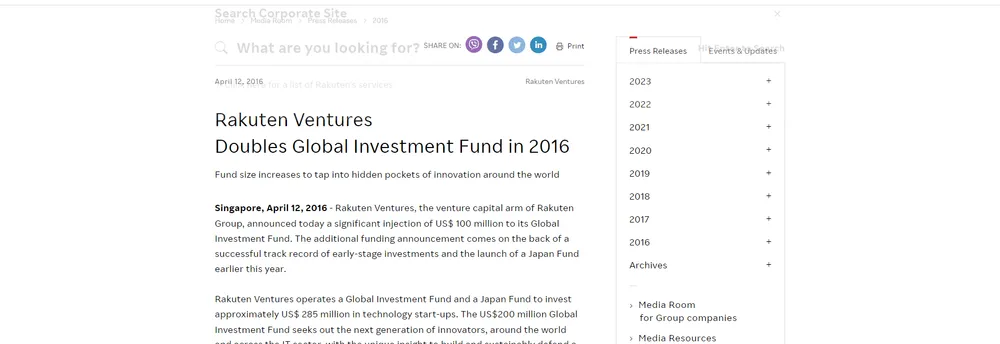 Rakuten Ventures cover