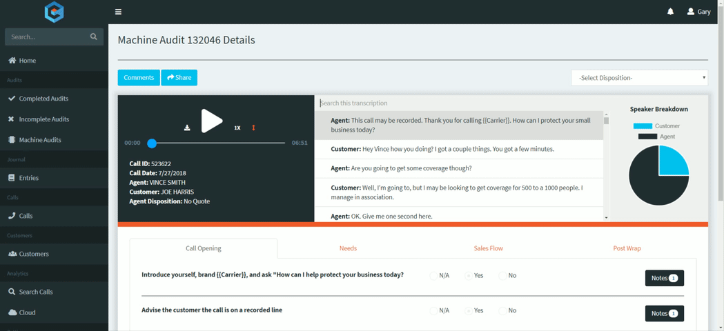 Contact Cubed Speech Analytics screenshot 1