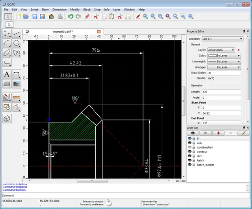QCAD screenshot 2