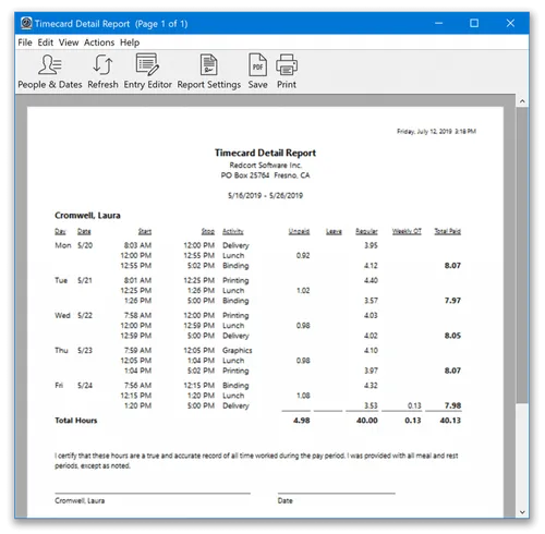 Virtual TimeClock screenshot 1