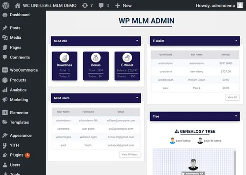 WP MLM Software screenshot 1