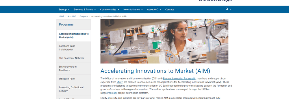 Accelerating Innovations to Market (AIM) cover