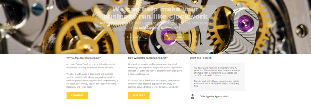 Accounts Central Services cover