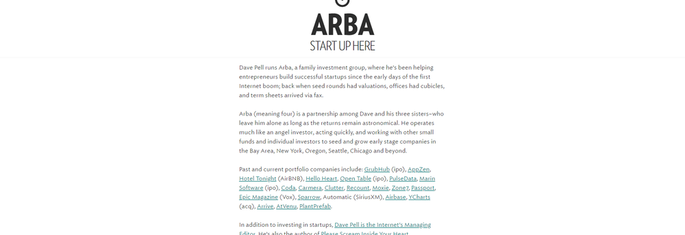 Arba Seed Investment Group cover