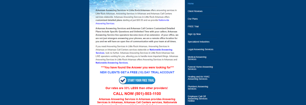 Arkansas Answering Services cover