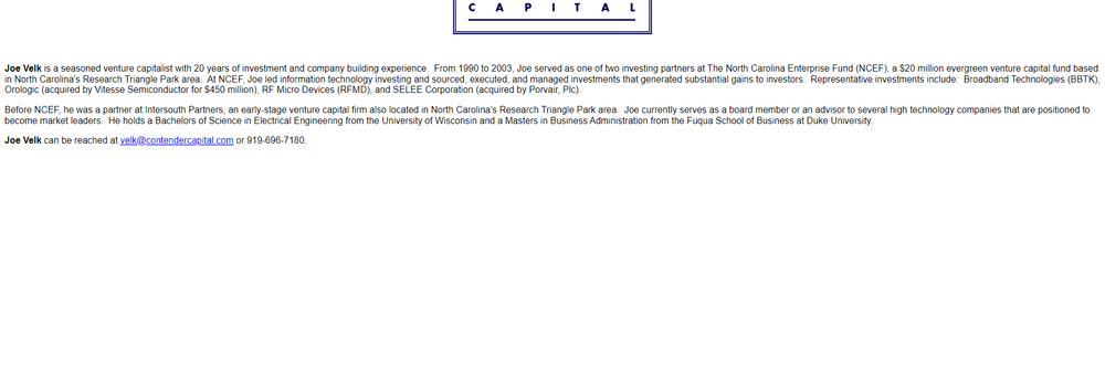 Contender Capital cover