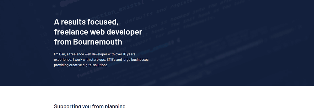 Dan Temple, Freelance Web Development cover
