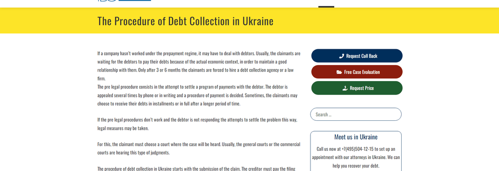 Debt collection in Ukraine cover