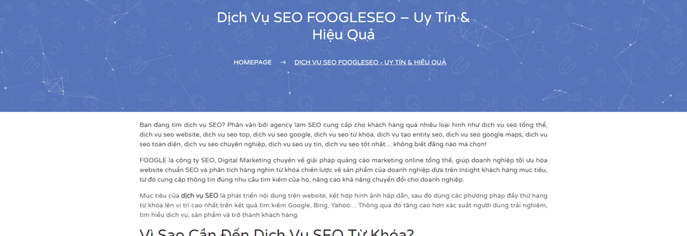 Dịch Vụ Seo FOOGLESEO cover