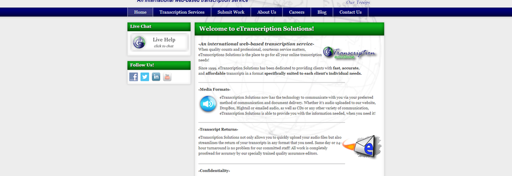 E Transcription Solutions LLC cover
