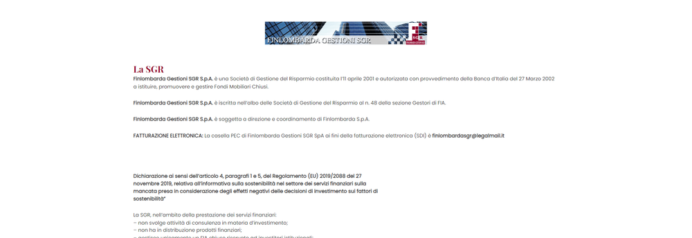 Finlombarda Gestioni SGR cover