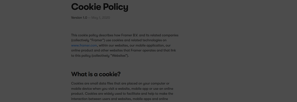 Framer cover