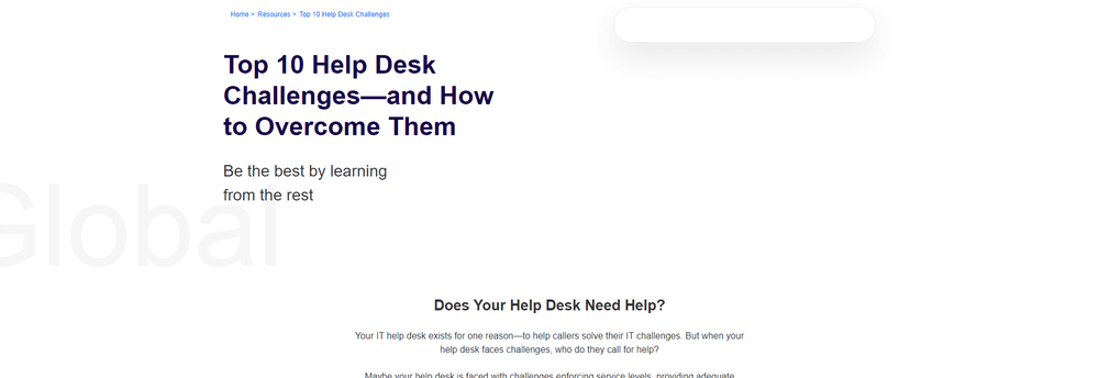 Global Help Desk Services, Inc. cover