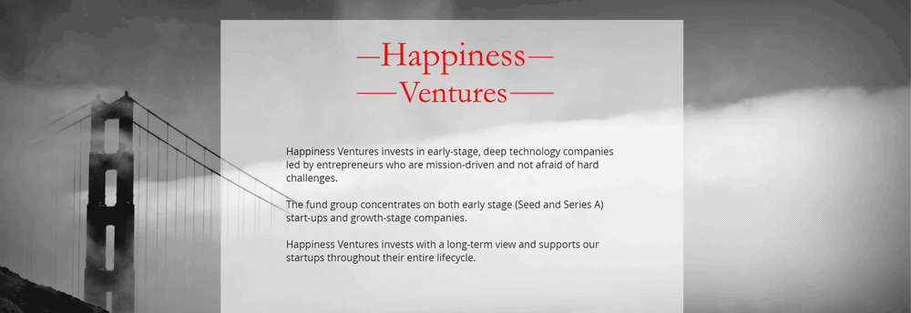Happiness Ventures cover