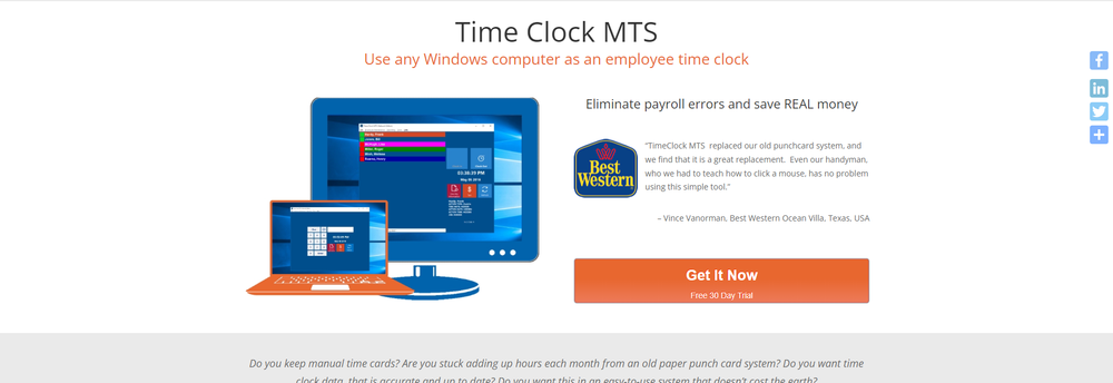 Time Clock MTS cover