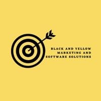 Black and Yellow Marketing and Software Solutions logo